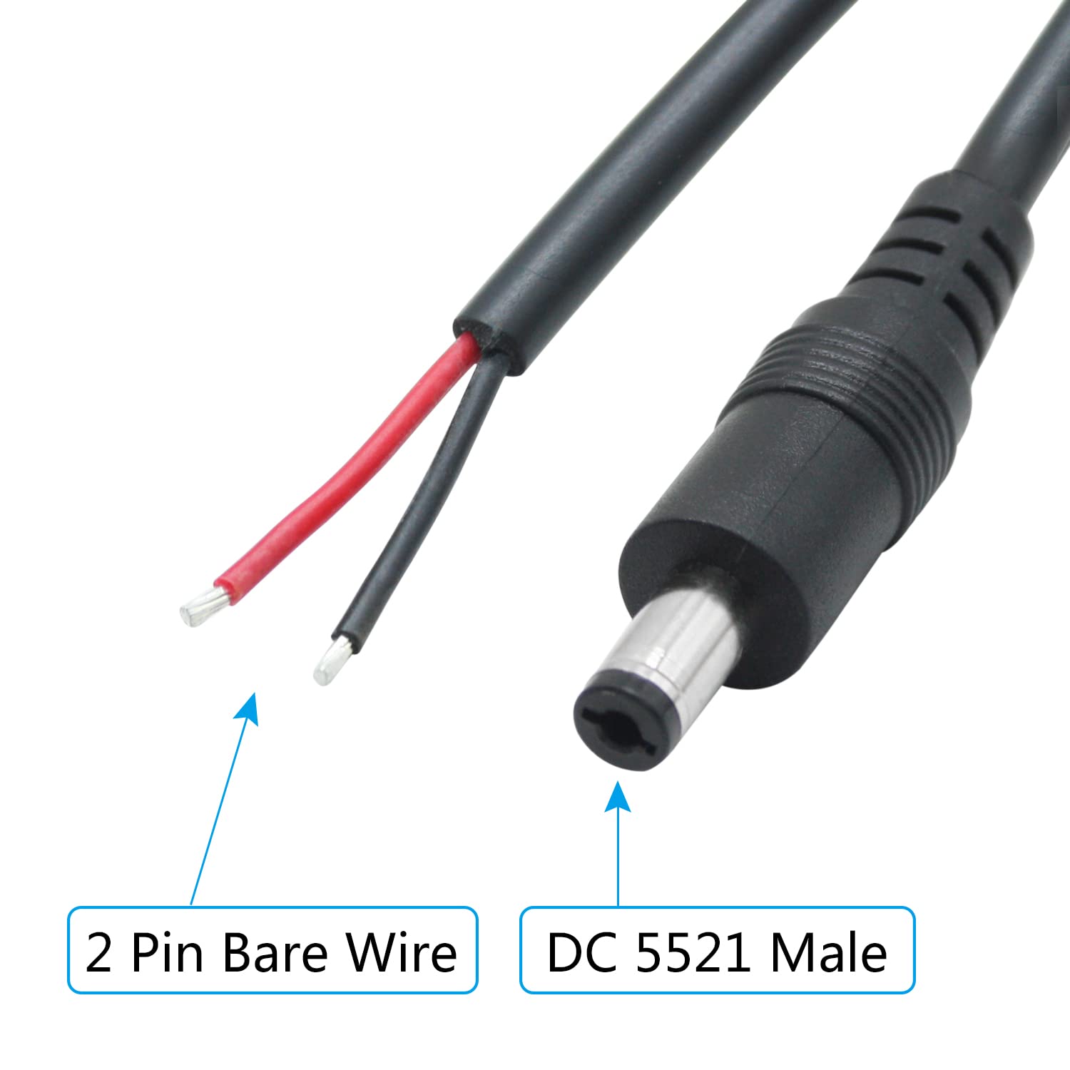 DC to Bare wire Extension Cable - 1 Meters - SolarFold Bharat