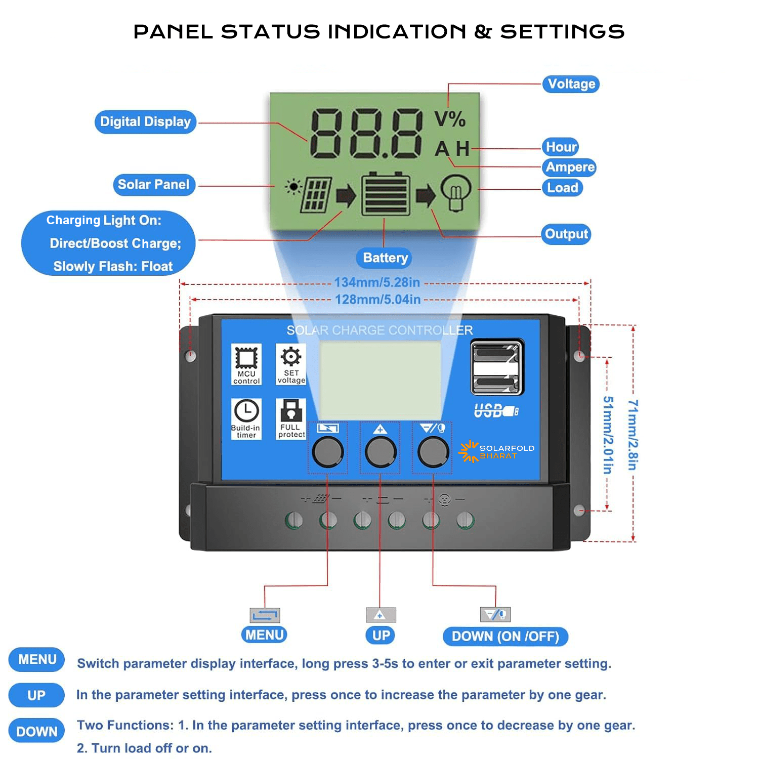 Solar Charge Controller 30A 12/24V - SolarFold Bharat